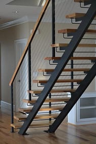 Metal Stairs with Wooden Treads