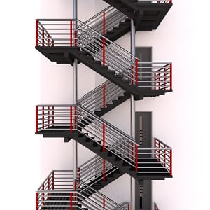 Fire Escape Metal Stairs